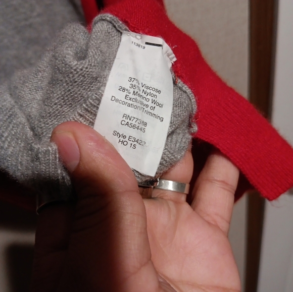 J. CREW RED MERINO WOOL POLKA DOT SWEATER PULLOVER size Petite M - Picture 4 of 4